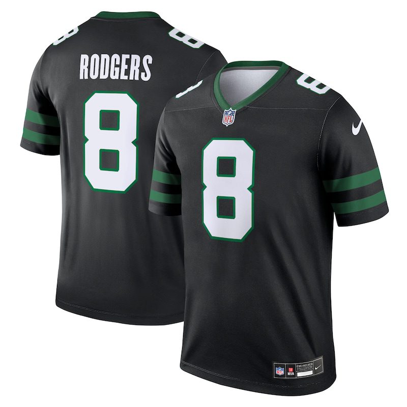NFL Aaron Rodgers New York Jets Alternate Legend Player Performance Top – Black