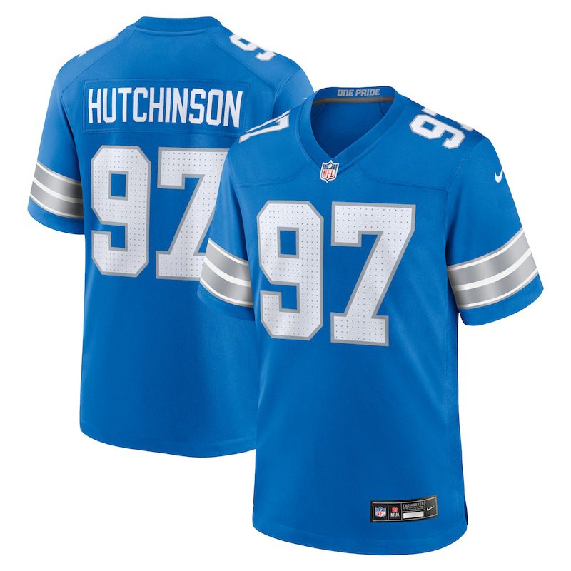 NFL Aidan Hutchinson Detroit Lions Game Jersey – Blue