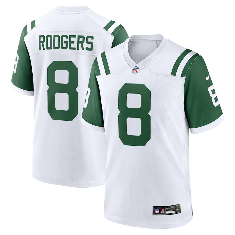 NFL Aaron Rodgers New York Jets Classic Alternate Game Jersey – White