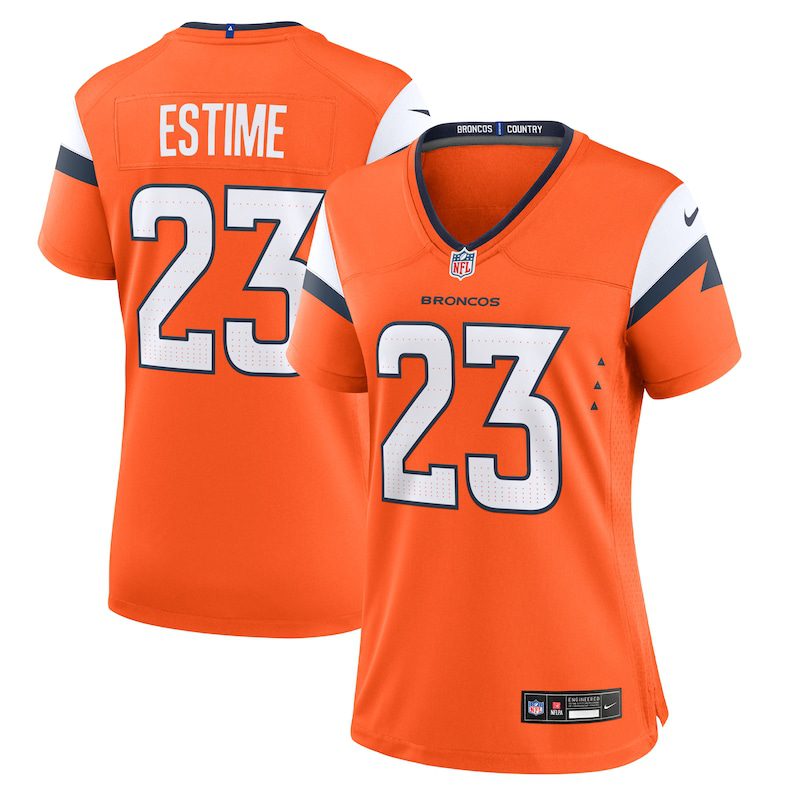 Audric Estime Denver Broncos Women Team Game Jersey – Orange