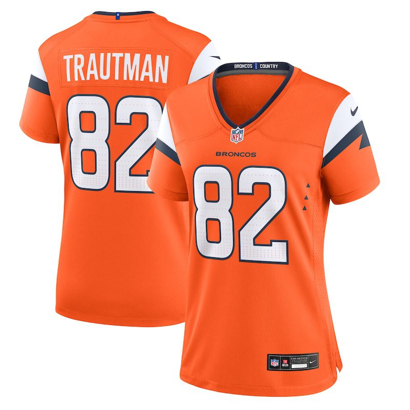 Adam Trautman Denver Broncos Women Team Game Jersey – Orange