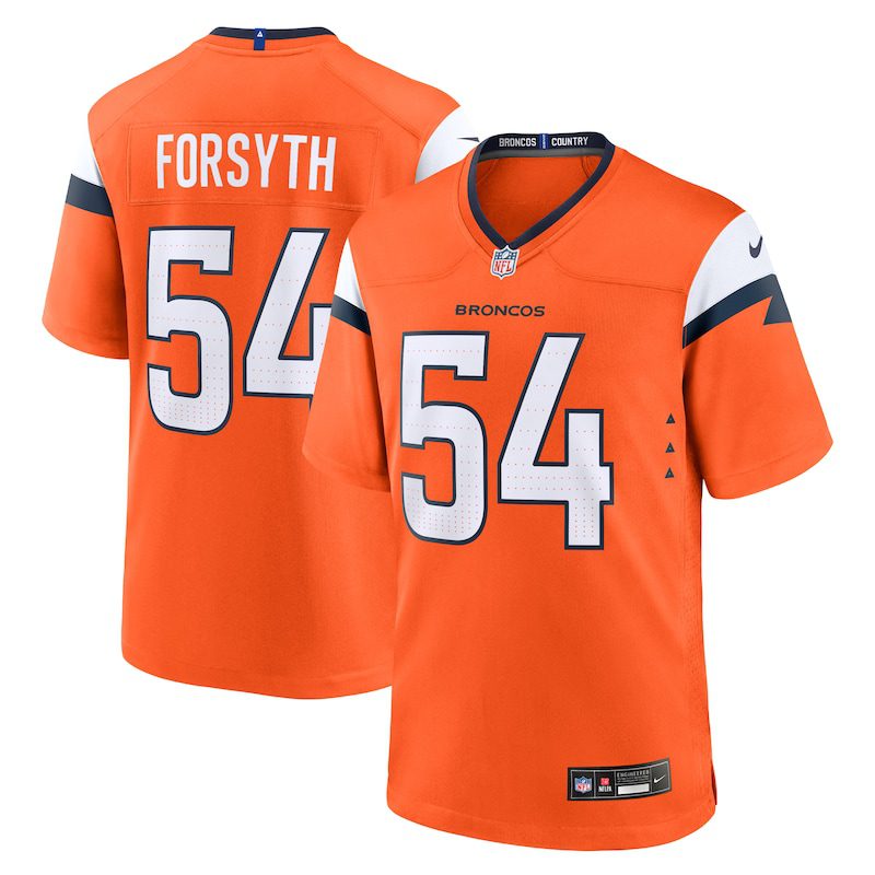 Alex Forsyth Denver Broncos Team Game Jersey – Orange