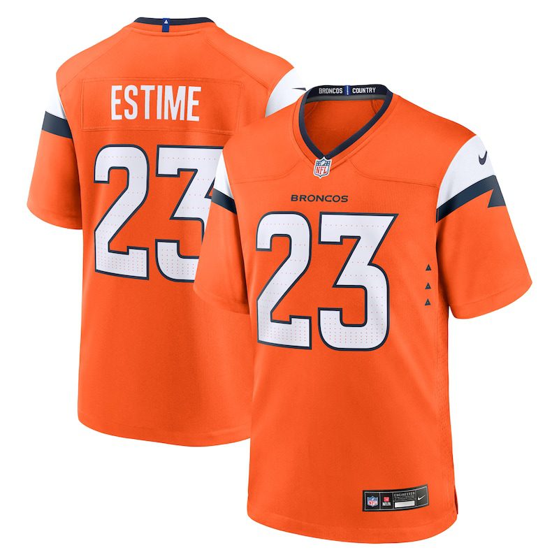 Audric Estime Denver Broncos Team Game Jersey – Orange