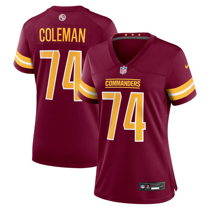 NFL Brandon Coleman Washington Commanders Women Game Jersey – Burgundy