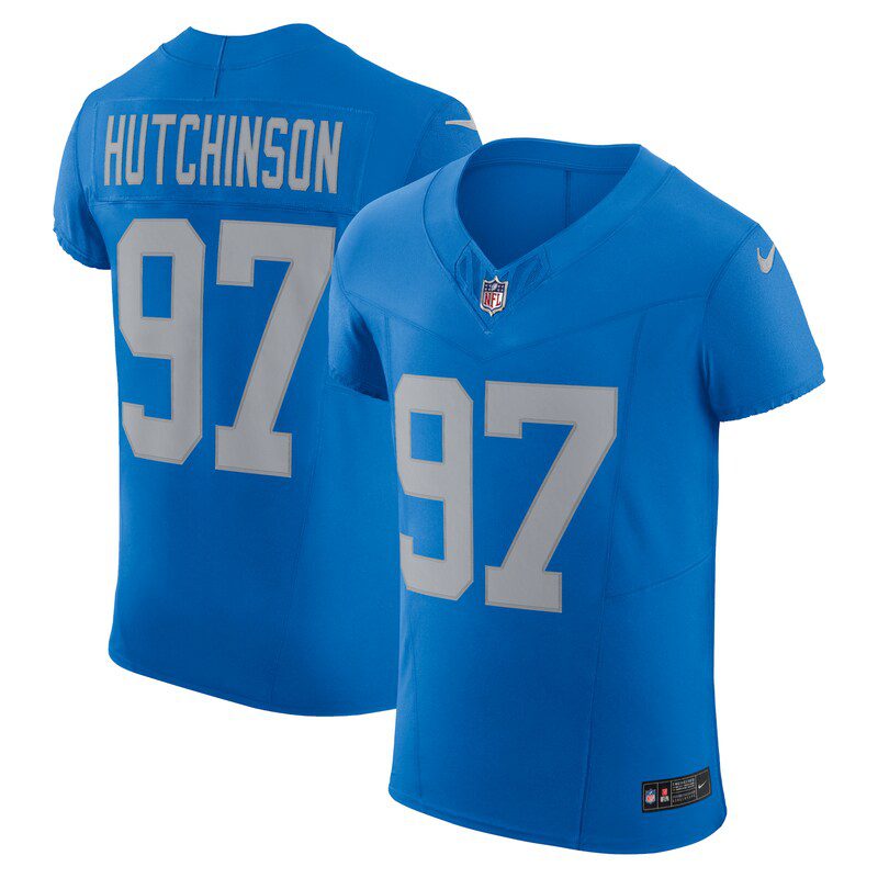 NFL Aidan Hutchinson Detroit Lions Alternate Vapor F.U.S.E. Elite Jersey – Blue