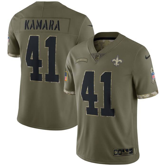 NFL Alvin Kamara New Orleans Saints 2022 Salute To Service Limited Jersey – Olive