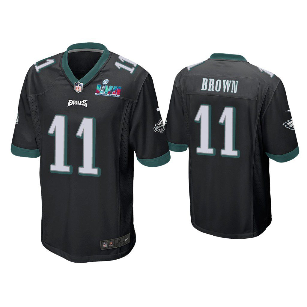 NFL A.J. Brown Philadelphia Eagles Super Bowl LVII Black Game Jersey