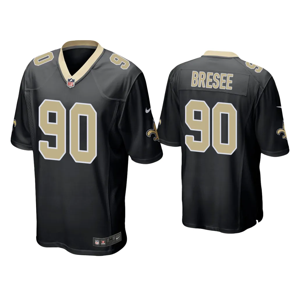 NFL Bryan Bresee New Orleans Saints Black 2023 NFL Draft Game Jersey