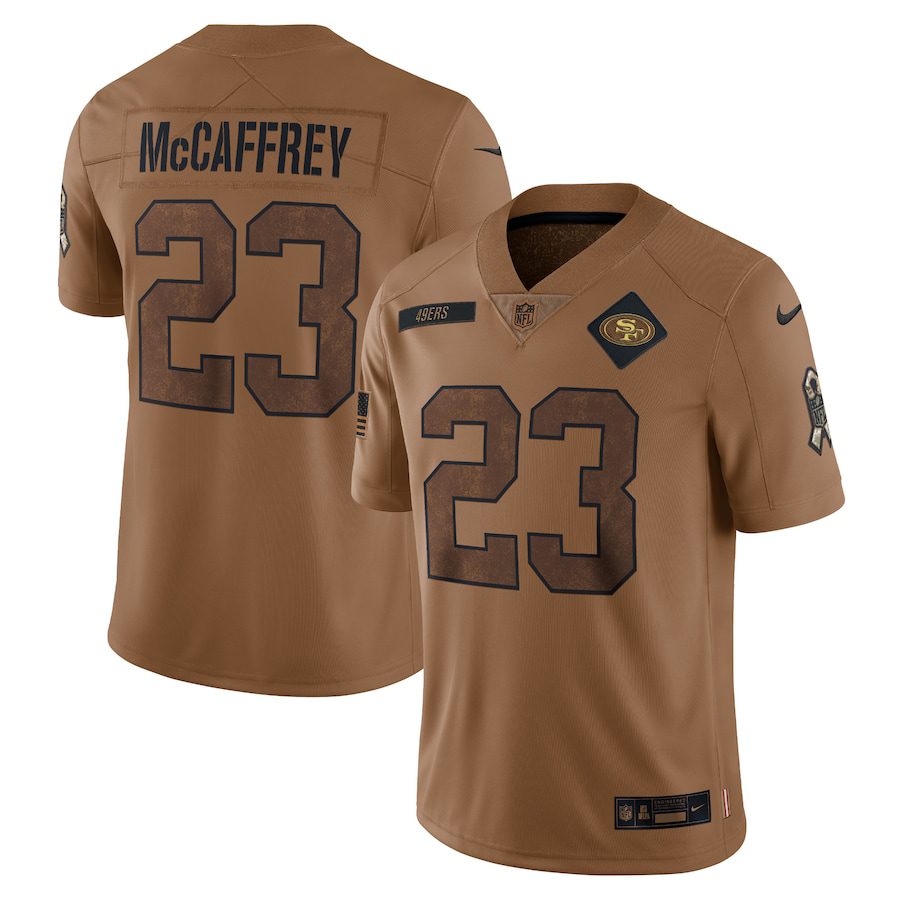 NFL Christian McCaffrey San Francisco 49ers 2023 Salute To Service Limited Jersey – Brown