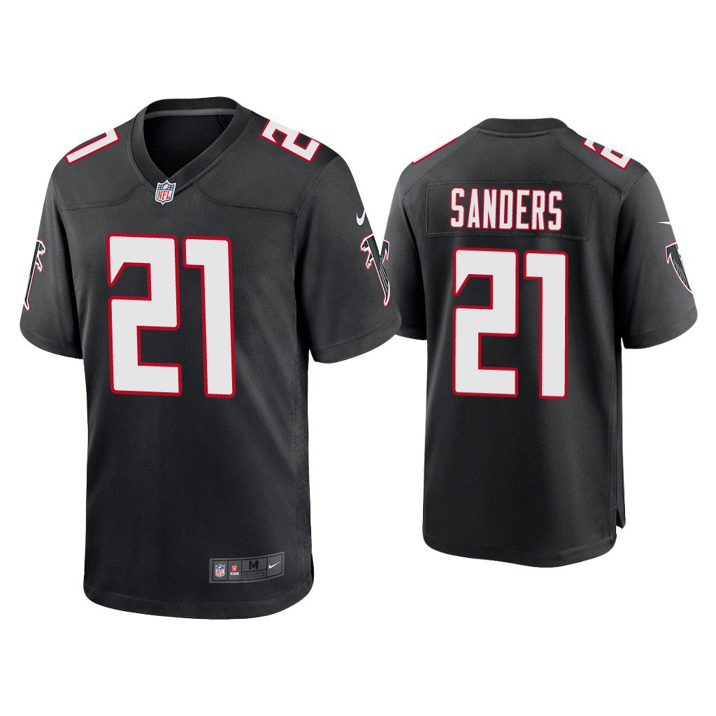 NFL 2020 Deion Sanders Atlanta Falcons Black Throwback Game Jersey