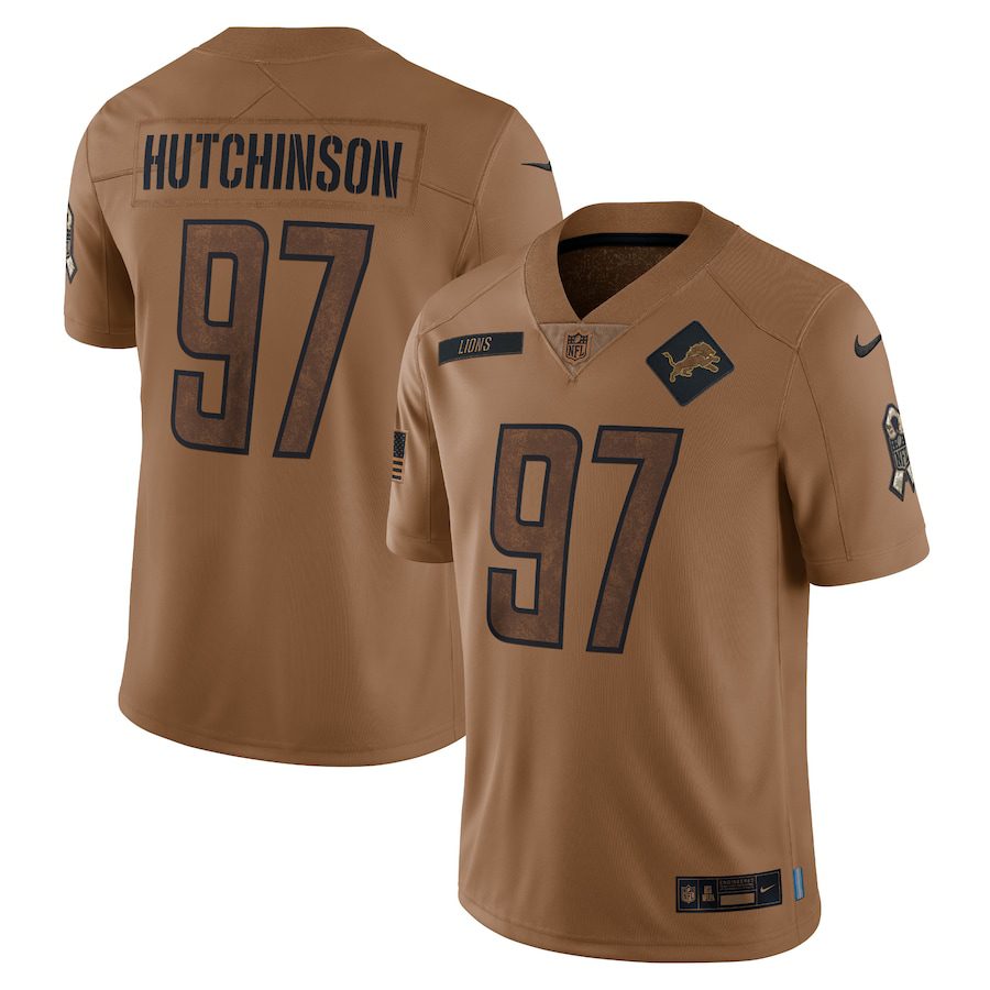 NFL Aidan Hutchinson Detroit Lions 2023 Salute To Service Limited Jersey – Brown