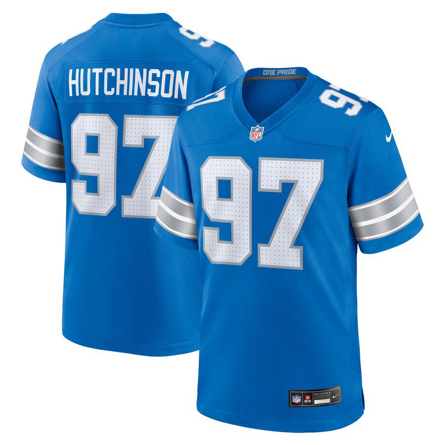 NFL Aidan Hutchinson Detroit Lions Game Jersey – Blue