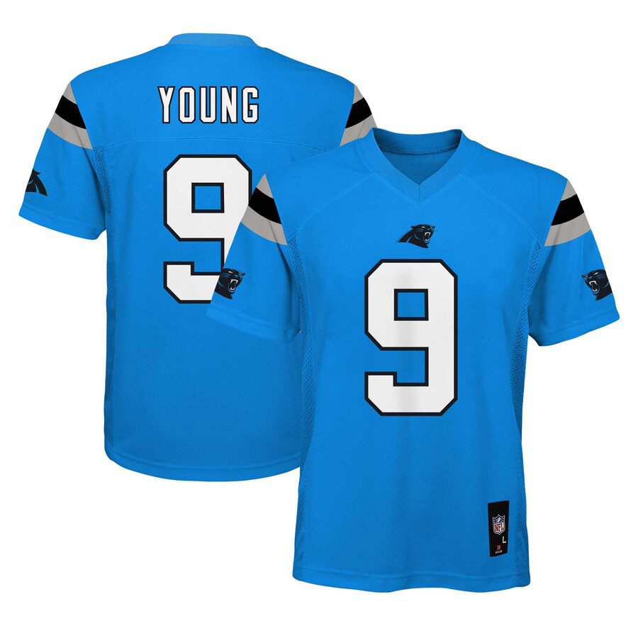 NFL Bryce Young Carolina Panthers Youth Replica Player Jersey – Blue