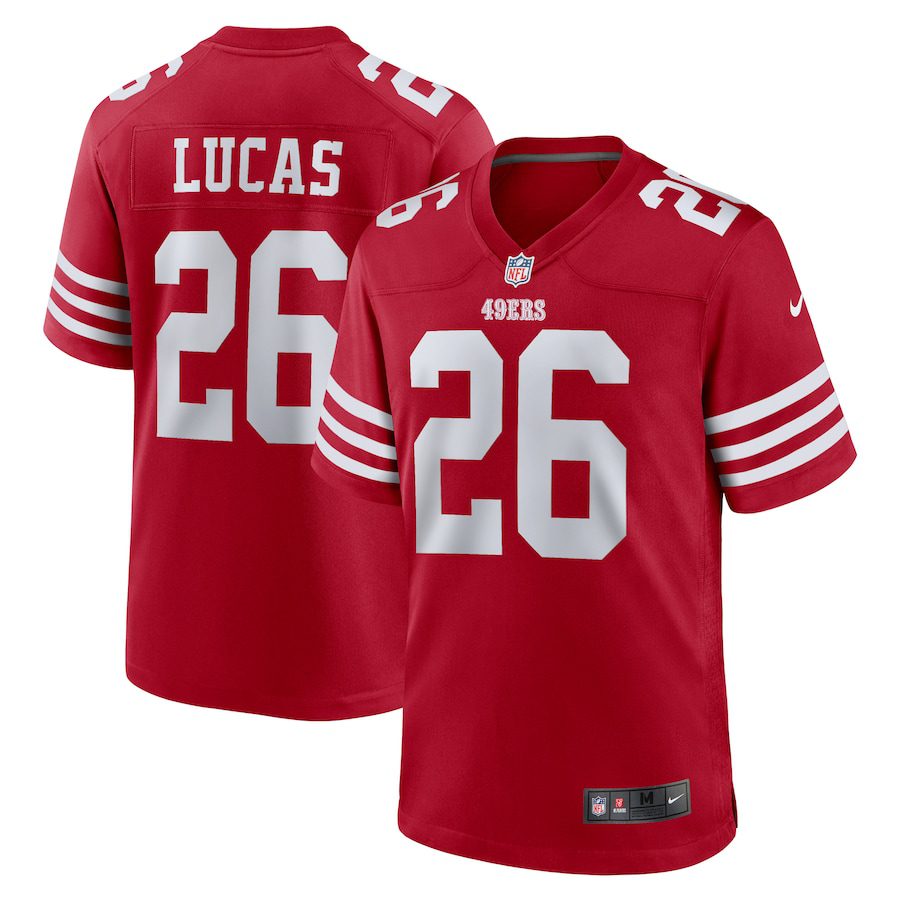 NFL Chase Lucas San Francisco 49ers Team Game Jersey – Scarlet