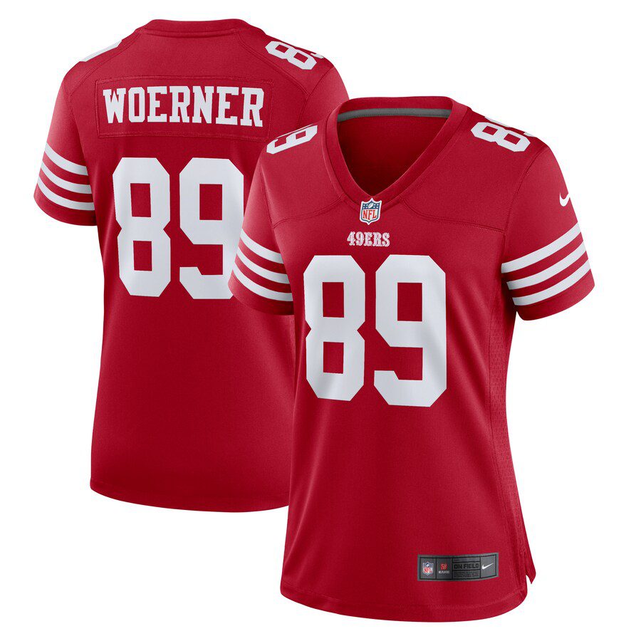 NFL Charlie Woerner San Francisco 49ers Women’s Game Jersey – Scarlet