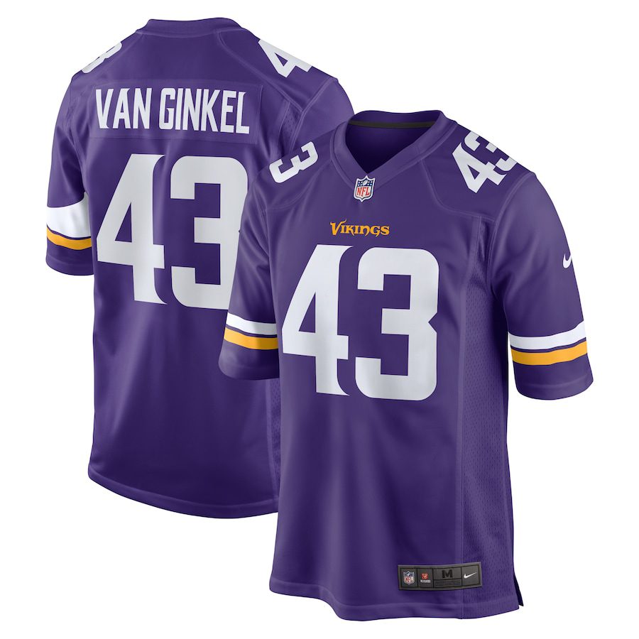 NFL Andrew Van Ginkel Minnesota Vikings Team Game Jersey – Purple