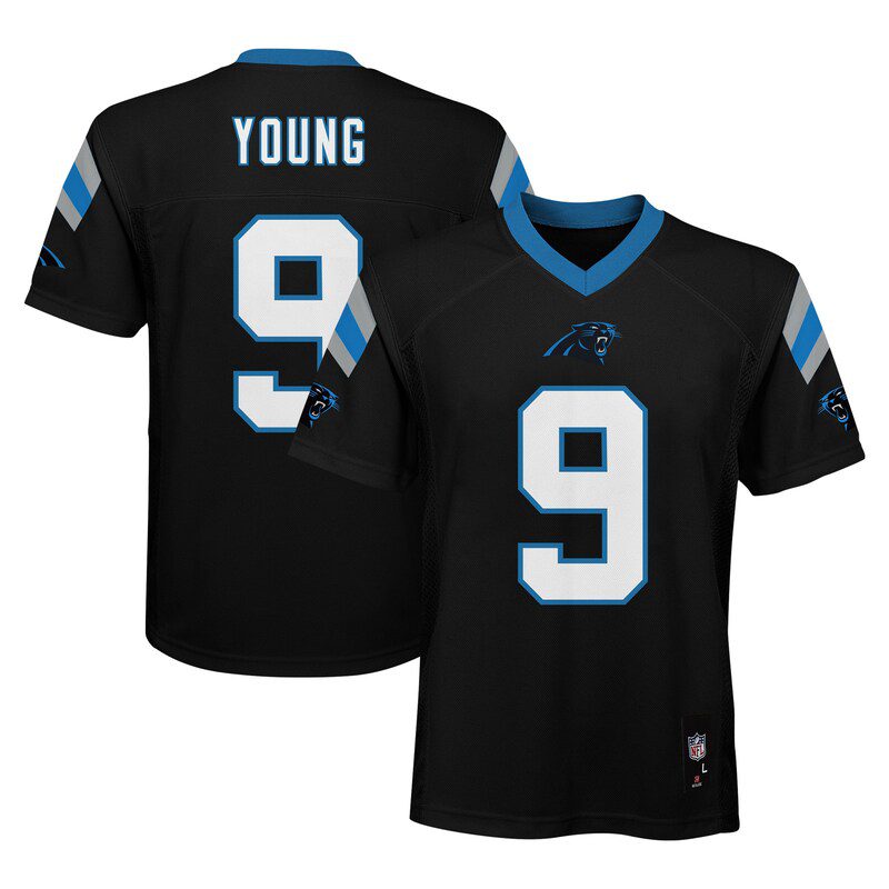 NFL Bryce Young Carolina Panthers Youth Replica Player Jersey – Black