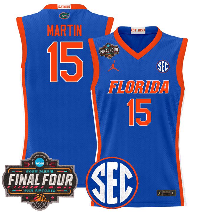 Florida Gators 2025 Final Four Patch Basketball Jersey – Royal Alijah Martin