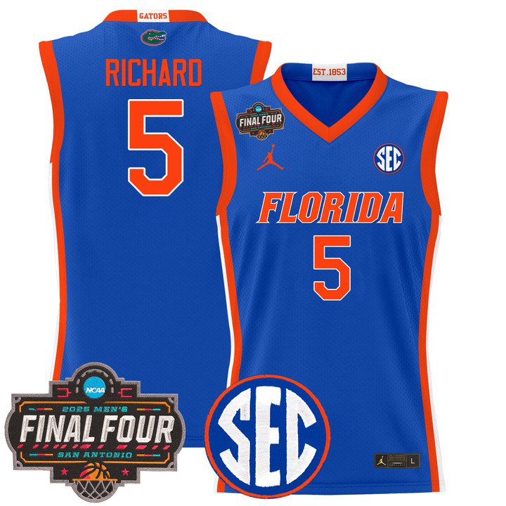 Florida Gators 2025 Final Four Patch Basketball Jersey – Royal Will Richard