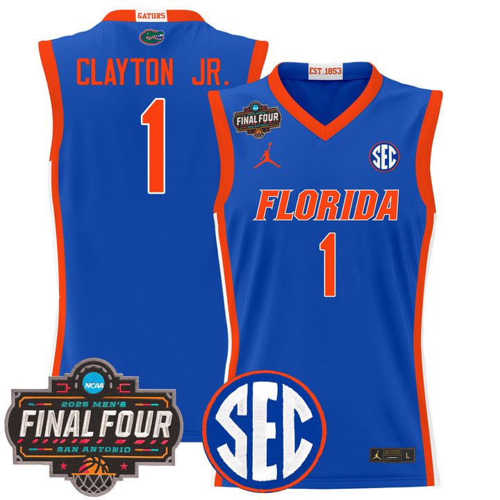 Florida Gators 2025 Final Four Patch Basketball Jersey – Royal Walter Clayton Jr.