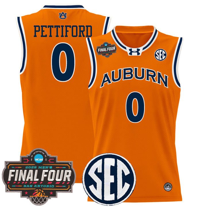 Auburn Tigers 2025 Final Four Patch Lightweight Basketball Jersey – Orange Tahaad Pettiford