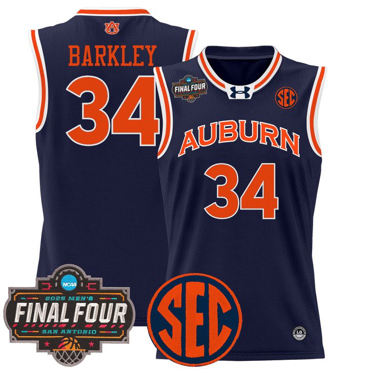 Auburn Tigers 2025 Final Four Patch Lightweight Basketball Jersey – Navy Charles Barkley