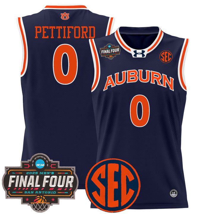 Auburn Tigers 2025 Final Four Patch Lightweight Basketball Jersey – Navy Tahaad Pettiford