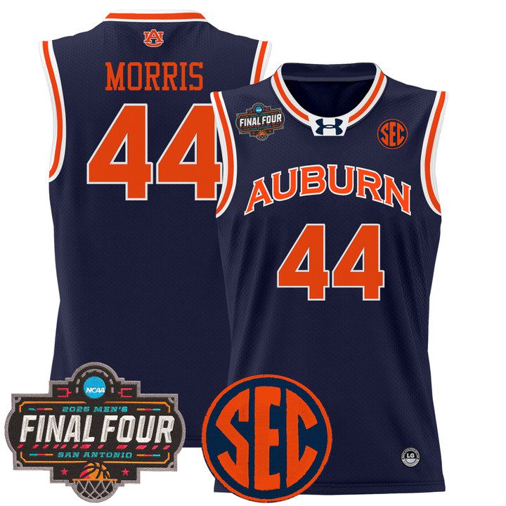Auburn Tigers 2025 Final Four Patch Lightweight Basketball Jersey – Navy Chris Morris