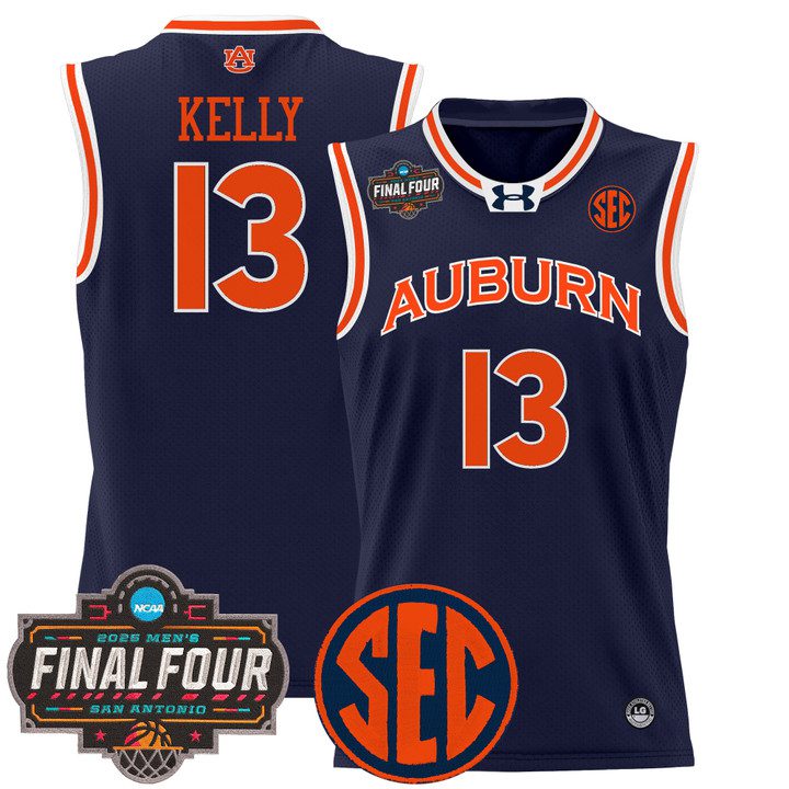 Auburn Tigers 2025 Final Four Patch Lightweight Basketball Jersey – Navy Miles Kelly