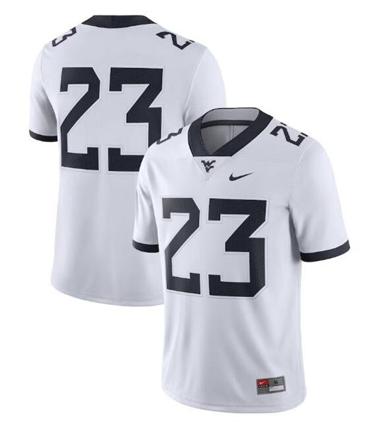 NFL West Virginia Mountaineers #23 White Stitched Jersey