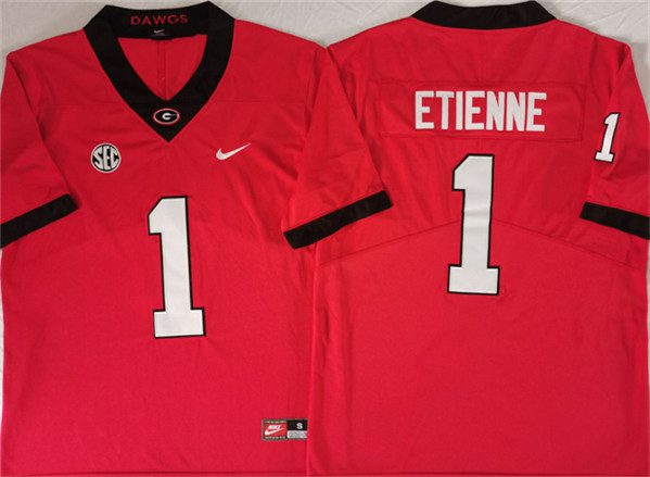 Georgia Bulldogs #1 Trevor Etienne Red Stitched Jersey