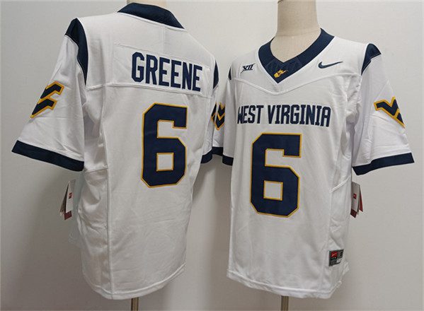 NFL West Virginia Mountaineers #6 Garrett Greene White F.U.S.E. Stitched Jersey
