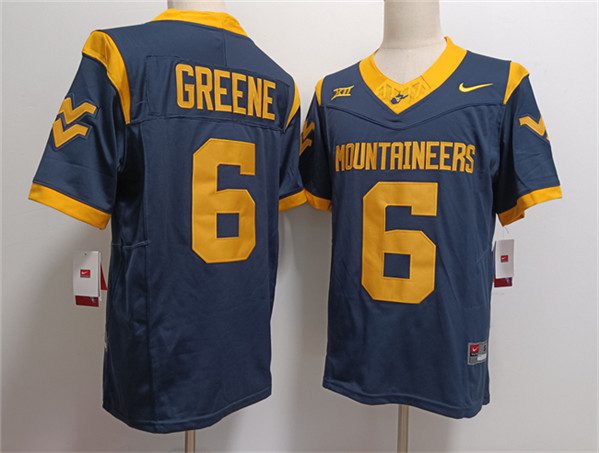 NFL West Virginia Mountaineers #6 Garrett Greene Navy F.U.S.E. Stitched Jersey