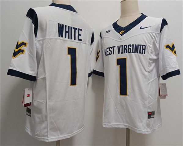NFL West Virginia Mountaineers #1 Jahiem White White F.U.S.E. Stitched Jersey