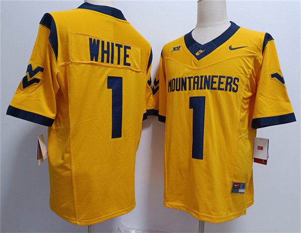 NFL West Virginia Mountaineers #1 Jahiem White Yellow F.U.S.E. Stitched Jersey