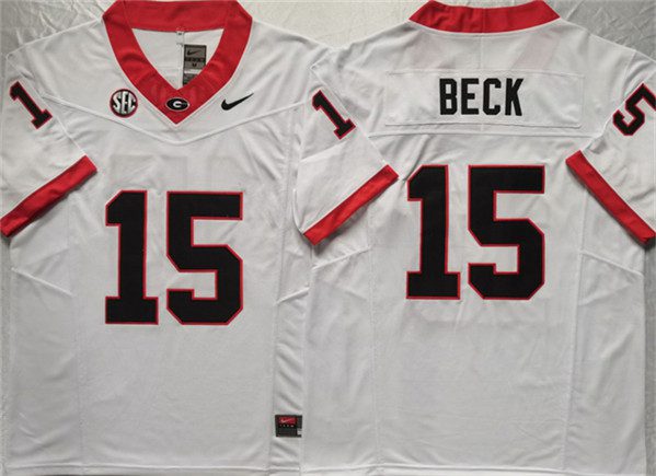 Georgia Bulldogs #15 Carson Beck White F.U.S.E. Stitched Jersey