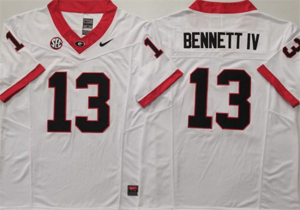 Georgia Bulldogs #13 Stetson Bennett IV White 2024 F.U.S.E. Stitched Jersey
