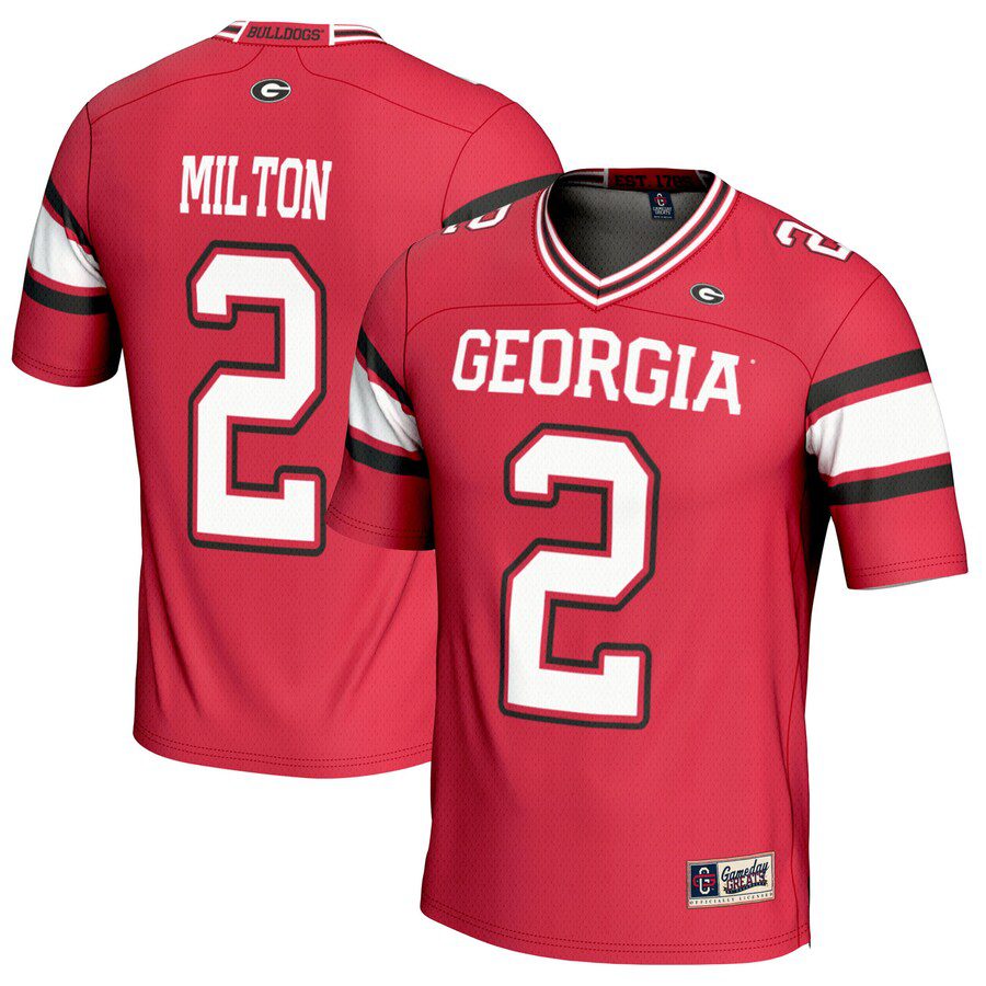 Kendall Milton Georgia Bulldogs GameDay Greats NIL Player Football Jersey – Red