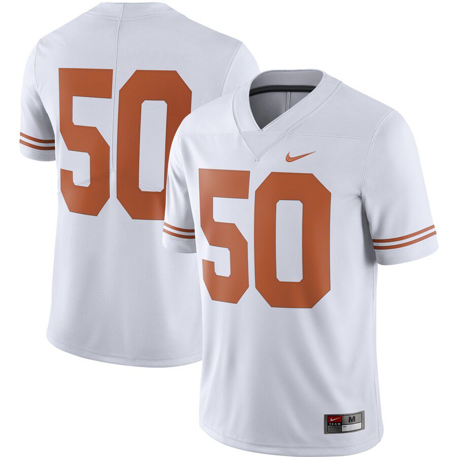 NFL #50 Texas Longhorns College Alternate Limited Jersey – White