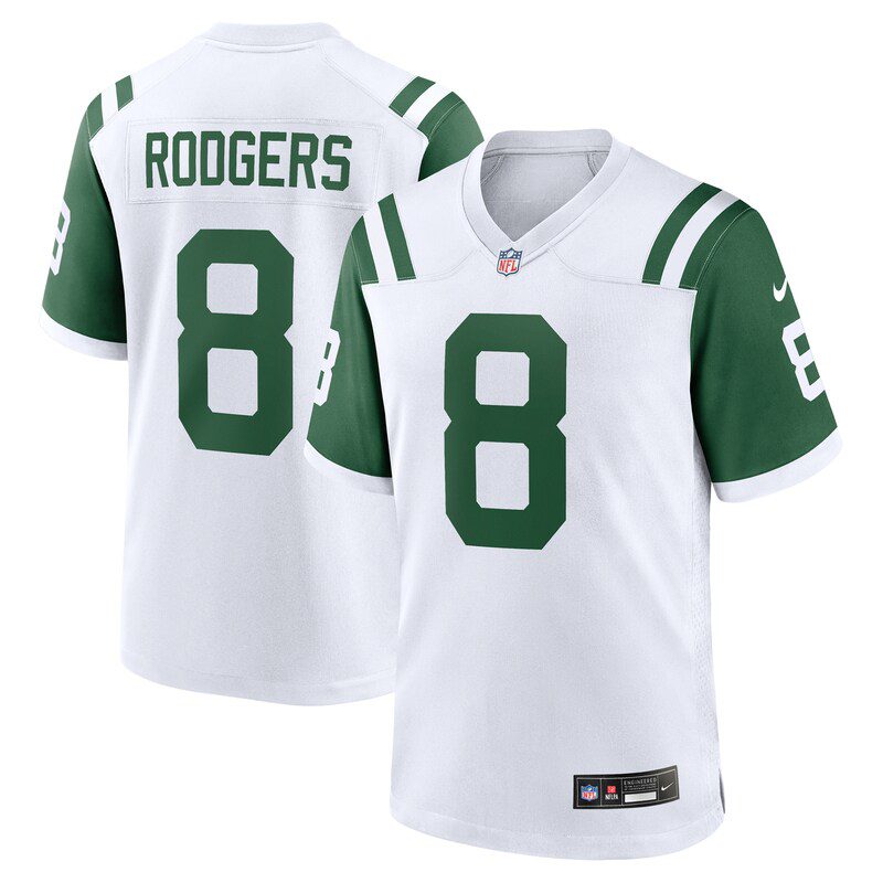 NFL Aaron Rodgers New York Jets Classic Alternate Game Jersey – White