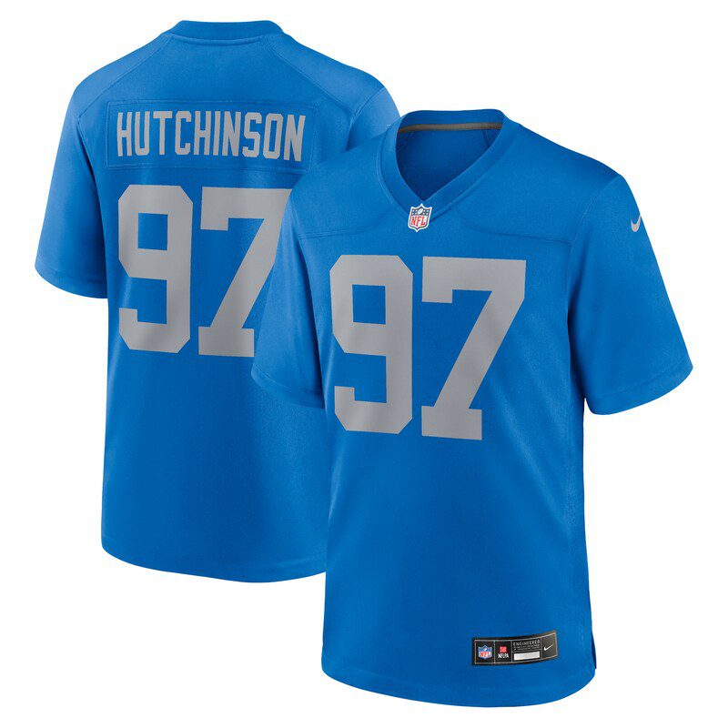 NFL Aidan Hutchinson Detroit Lions Alternate Game Jersey – Blue