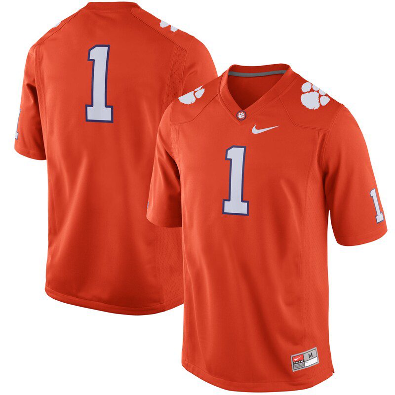 #1 Clemson Tigers Game Football Jersey – Orange