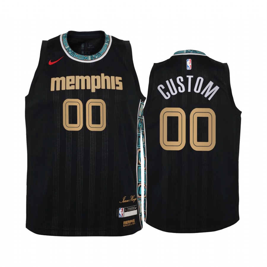 Custom Memphis Grizzlies 2020-21 City Black Youth Jersey – New Uniform