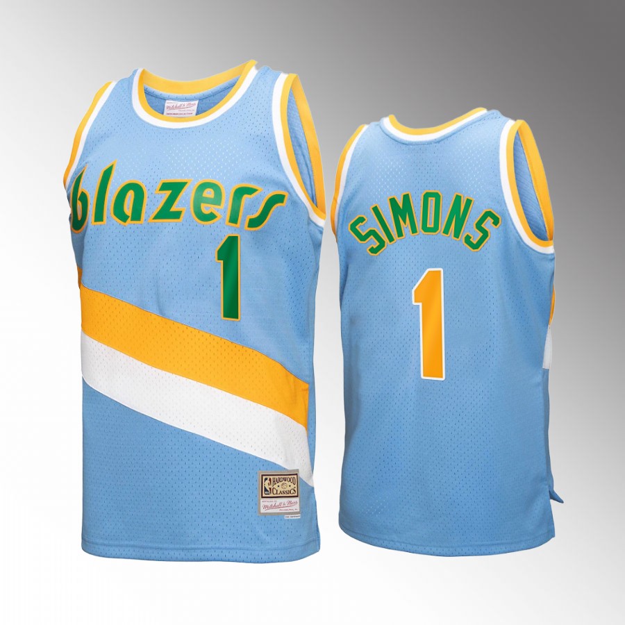 Anfernee Simons #1 Portland Trail Blazers Reload 3.0 Blue Mitchell Ness Jersey