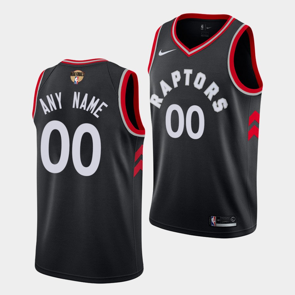 Custom #00 Toronto Raptors Black 2019 NBA Finals Jersey Statement