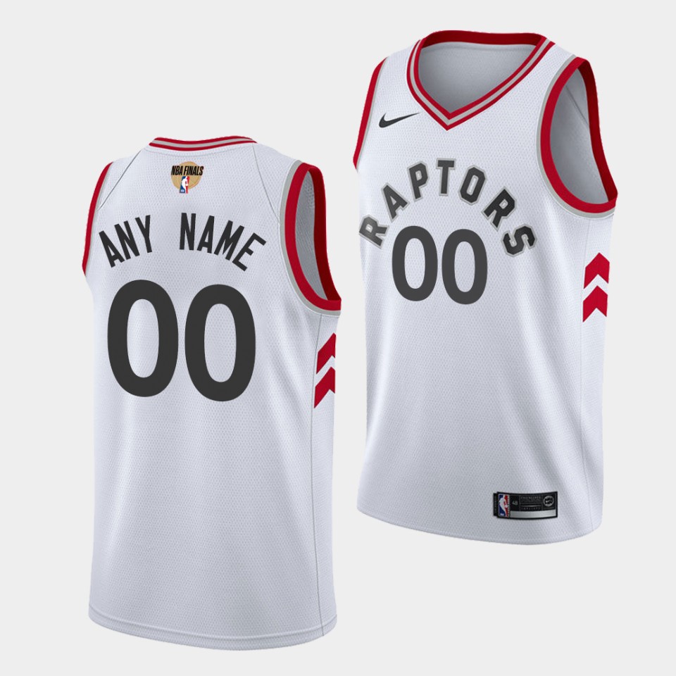 Custom #00 Toronto Raptors White 2019 NBA Finals Jersey Association