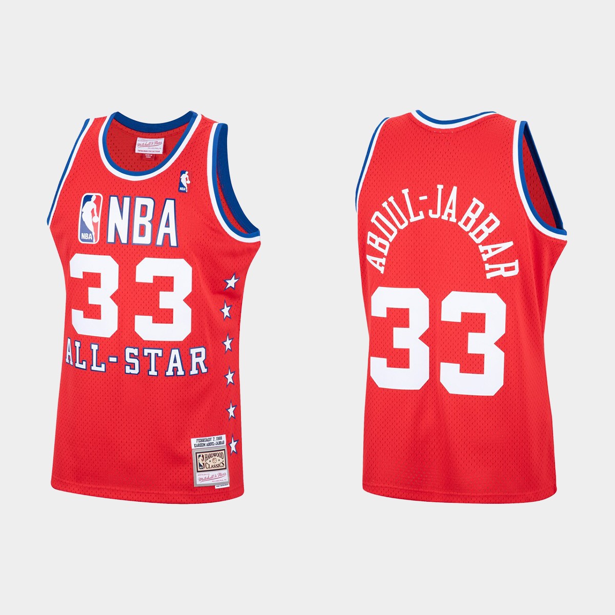 1988 All-Star Western Conference Los Angeles Lakers #33 Kareem Abdul-Jabbar Red Jersey