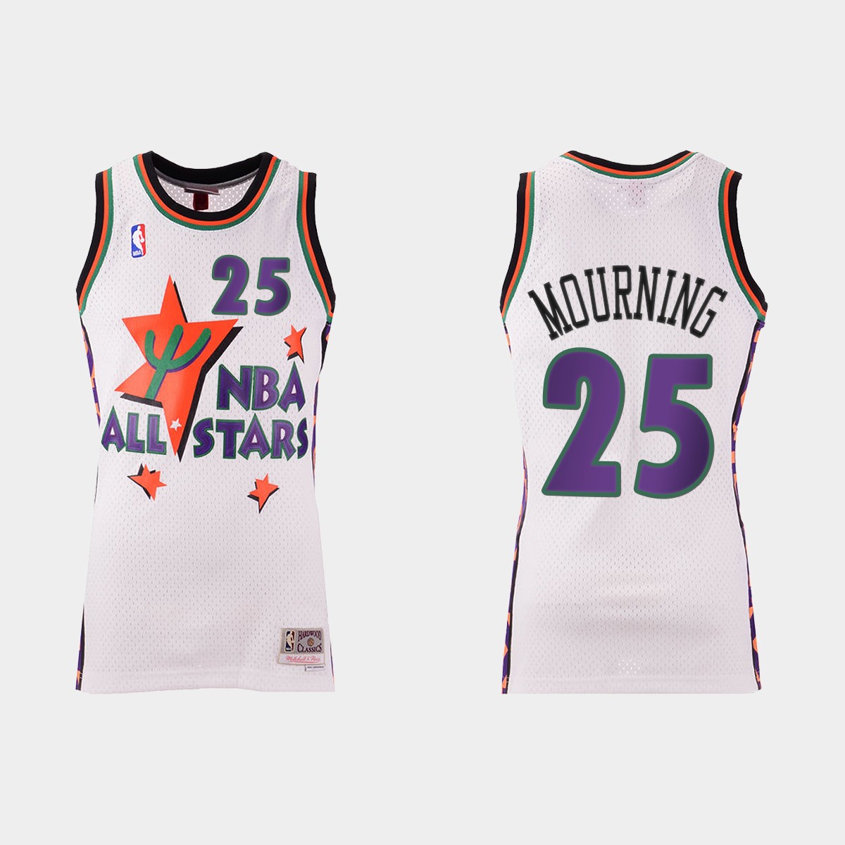 1995 NBA All-Star Charlotte Hornets #25 Alonzo Mourning White Jersey