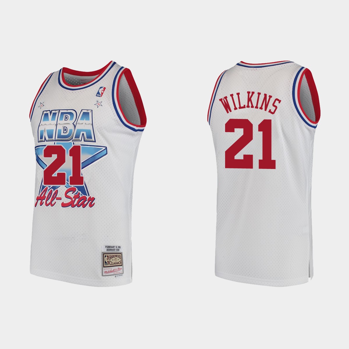 1991 NBA All-Star Atlanta Hawks #21 Dominique Wilkins White Jersey