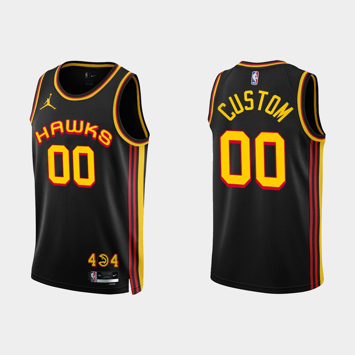 Atlanta Hawks #00 Custom 2022-23 Statement Edition Black Jersey
